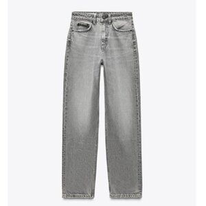 Zara High-waisted TRF Mom Fit Jeans • Size 29 / US 8 • Light Grey
